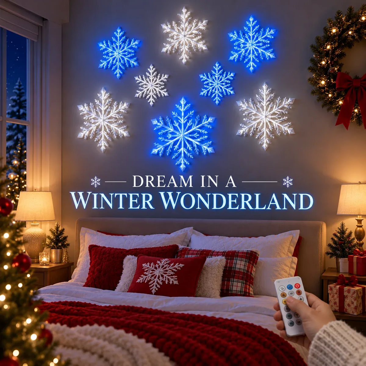❄️✨ Guirlande murale LED flocons de neige — accrochez‑la et transformez votre intérieur en paysage hivernal