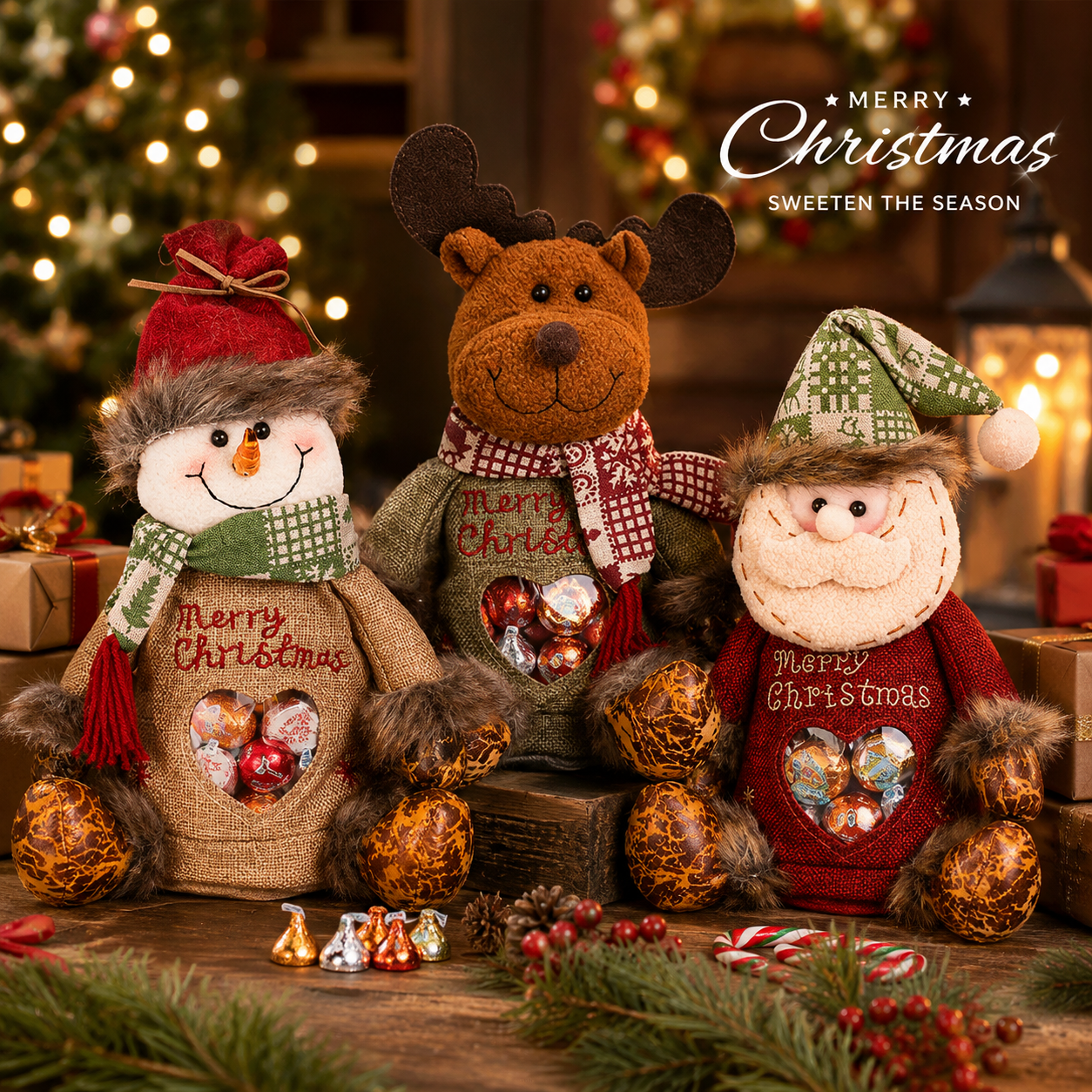 🎄🎁 Sacs‑cadeaux de Noël – réutilisables, spacieux, pour une magie festive