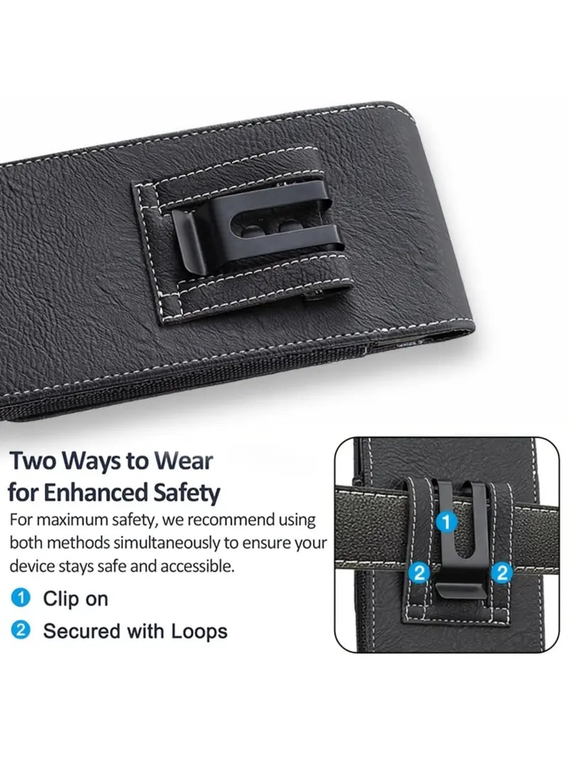 📱Étui de ceinture pour téléphone portable ✨ Étui en cuir multipoches avec porte-cartes