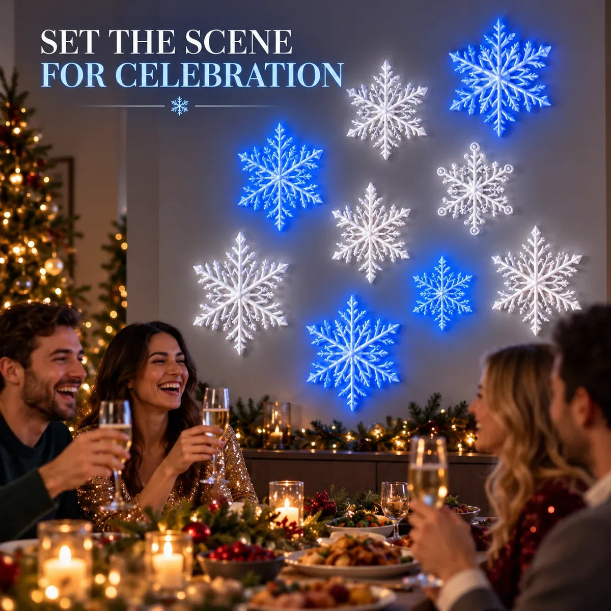 ❄️✨ Guirlande murale LED flocons de neige — accrochez‑la et transformez votre intérieur en paysage hivernal