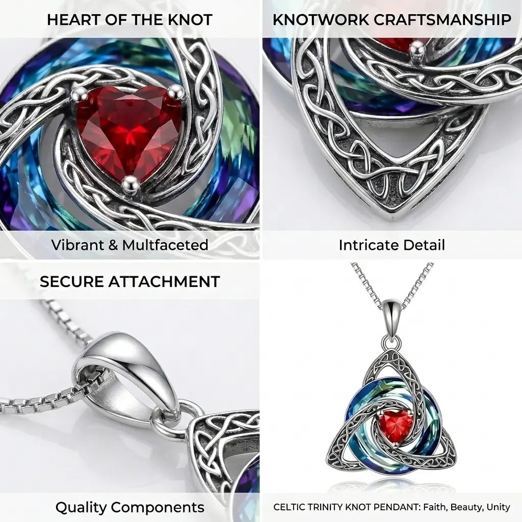 ✨Collier Trinité celtique avec pierre de naissance--un symbole de foi, d'amour et d'unité à porter au quotidien