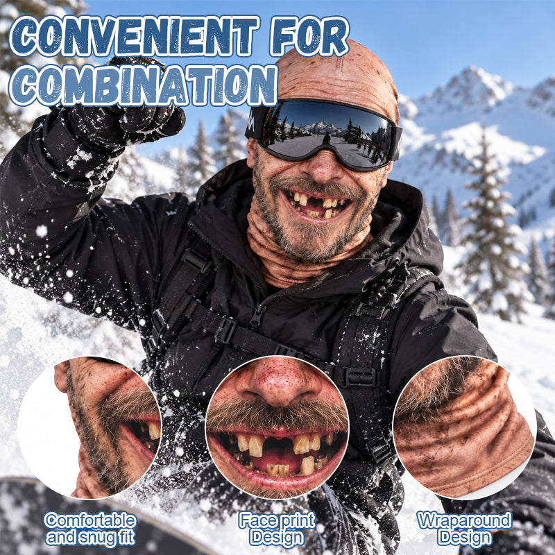 😂 Masque de ski à visage réaliste et drôle – Transformez chaque sortie hivernale en spectacle comique
