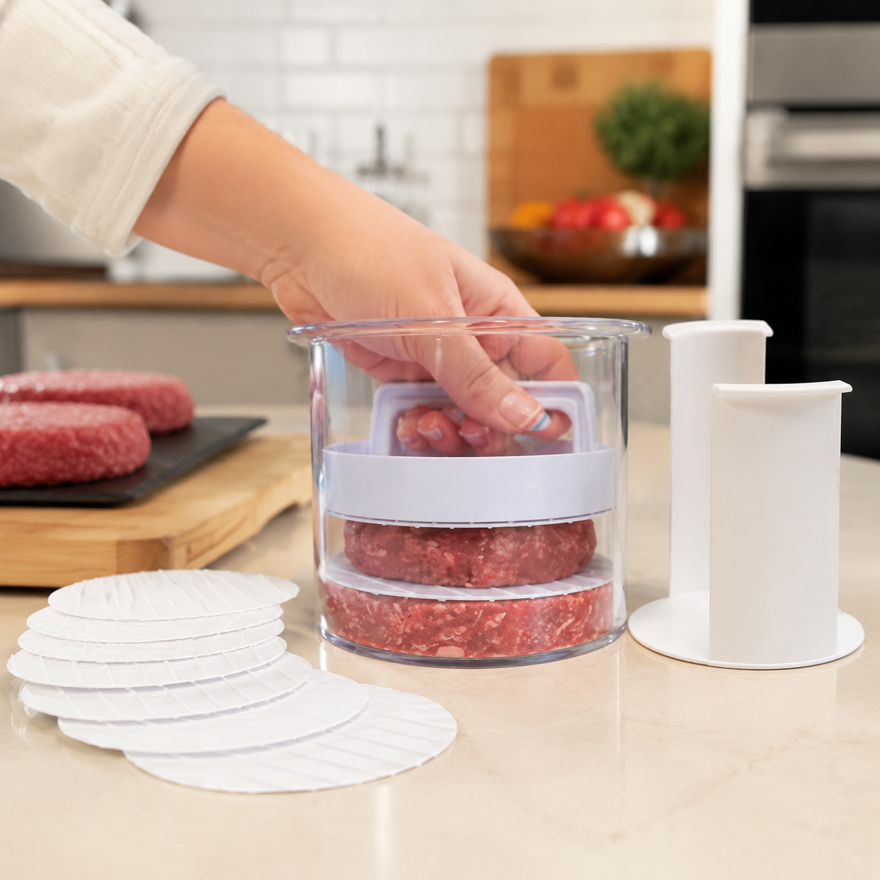🍔 Presse à hamburgers : Moule antiadhésif pour des steaks hachés maison et des grillades parfaites ! 🥩