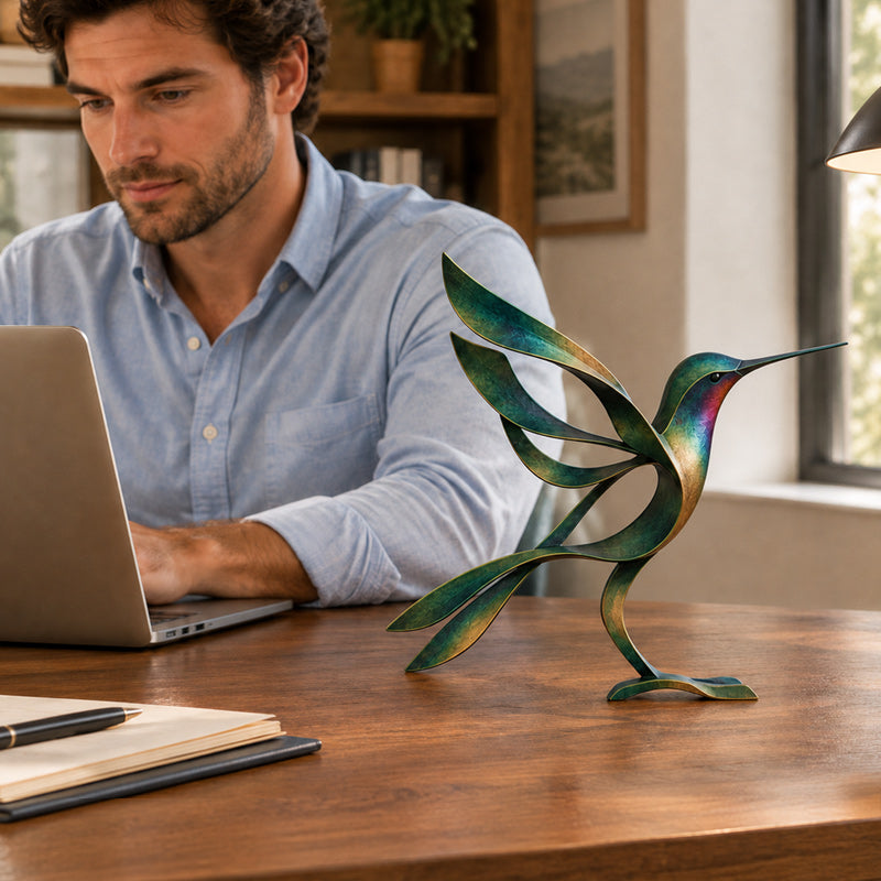 🕊️✨ Sculpture d'oiseau en métal--une silhouette fluide pour égayer chaque coin