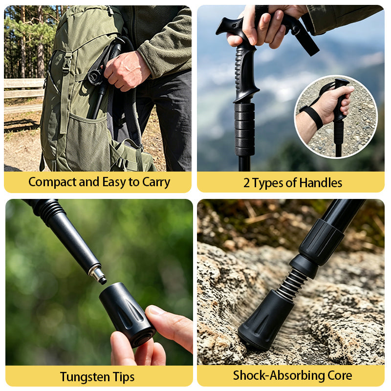 👨‍🦯 Bâton de Randonnée Antichoc — Confort et Stabilité sur Tous Terrains ! ⛰️