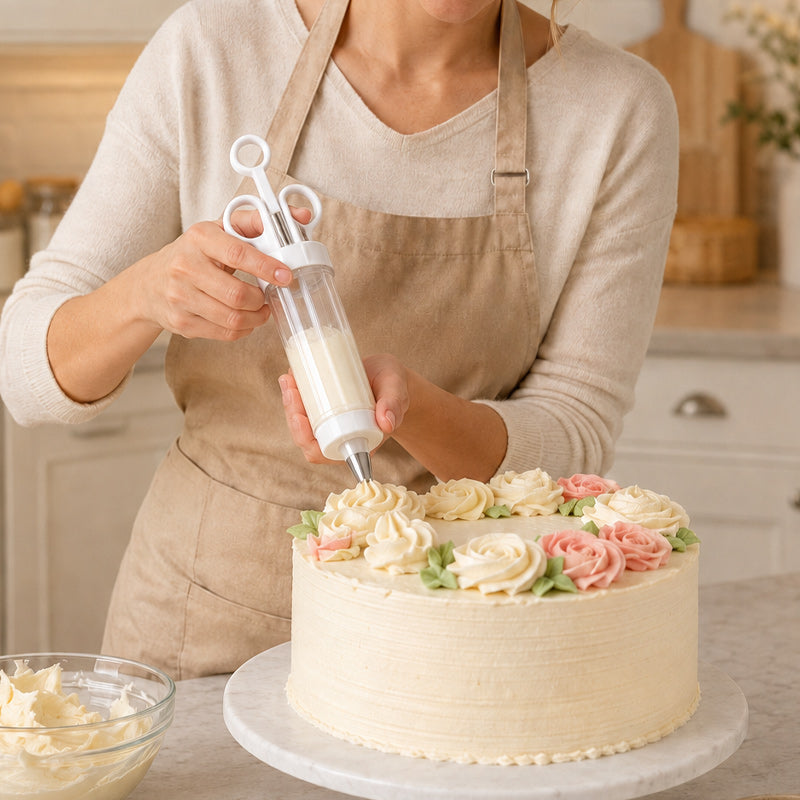🍰🎂 Pistolet à douille à crème — ajoutez facilement de jolies spirales et de magnifiques détails à vos pâtisseries