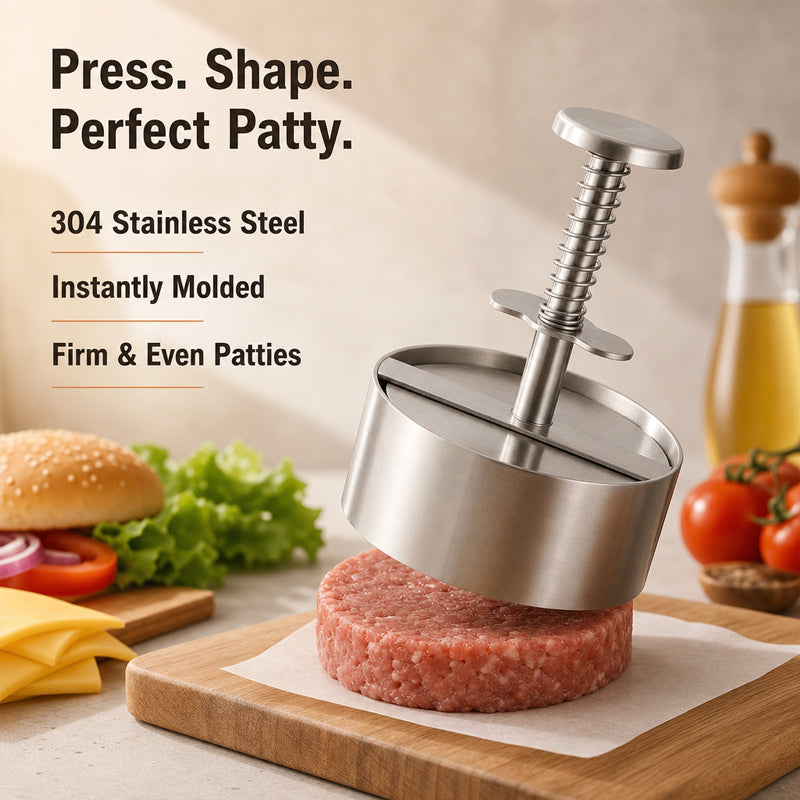 🍔Presse à hamburgers en acier inoxydable  | Réalisez facilement des steaks hachés parfaitement réguliers