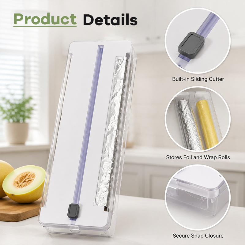 ✂️Dispenser Film Alimentaire et Aluminium avec Coupe-Glisse – Fini les Déchirures ! 🍳✨