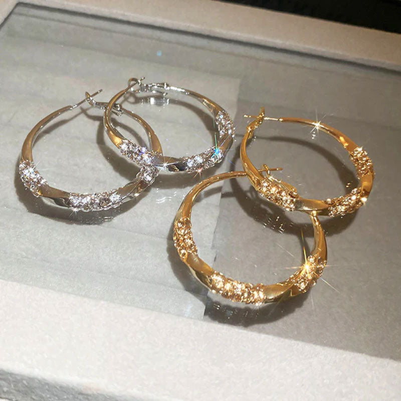 🌸Round earrings with zirconia✨