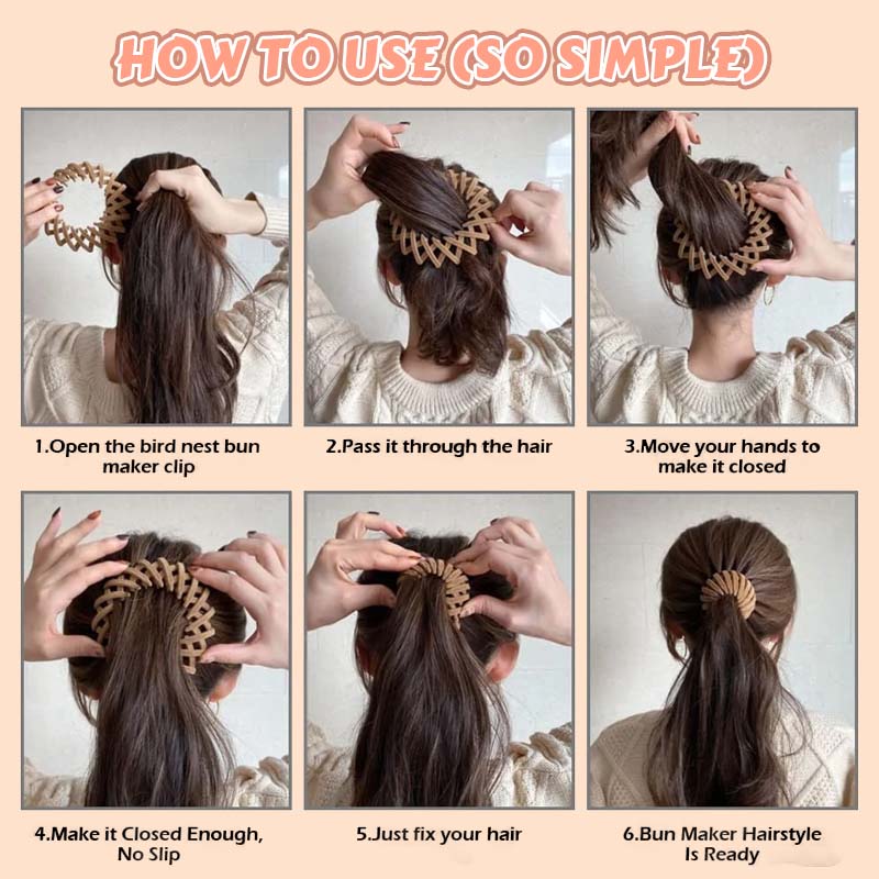 ⏰Offre spéciale hebdomadaire : achetez-en 2, obtenez-en 2 gratuits💕Barrette pour chignon et queue de cheval Lazy Hair – Accessoire pour coiffure relevée en 10 secondes sans effort ✨