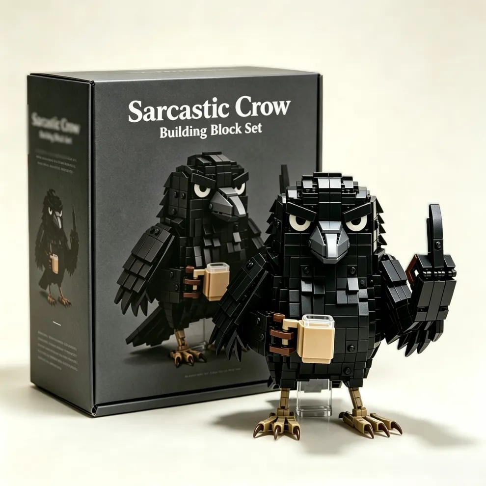 🐦‍⬛Corbeau sarcastique à construire – Pause café, ne pas déranger