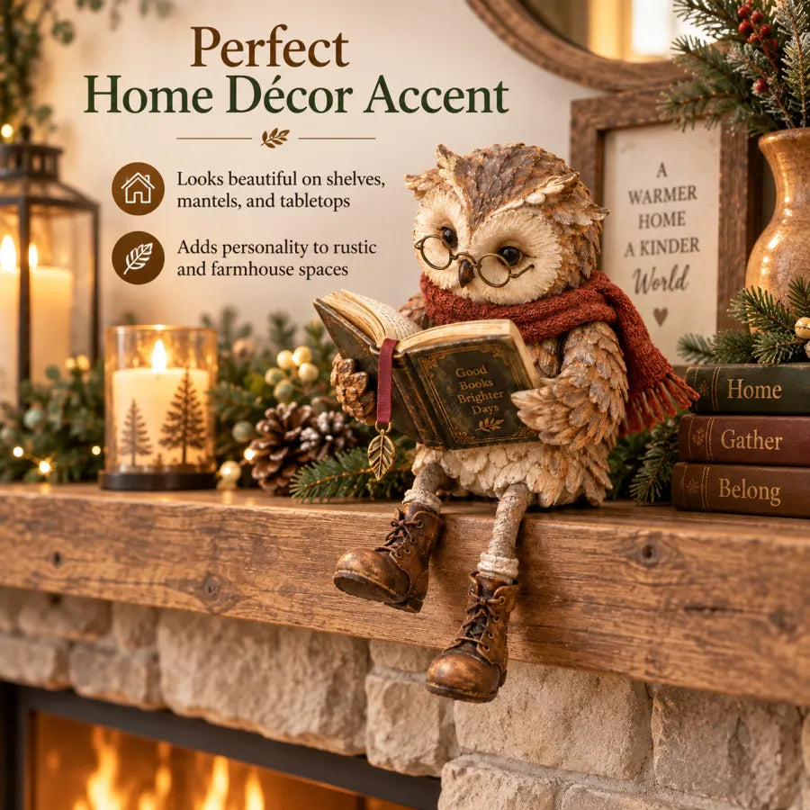 🦉📚 Figurine Chouette Lectrice--un petit compagnon pour chaque moment de lecture tranquille