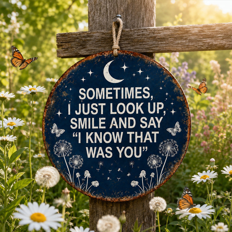 🌙 Plaque de Jardin Commémorative "Je Sais Que C'était Toi" — Un Doux Réconfort pour l'Âme 🦋