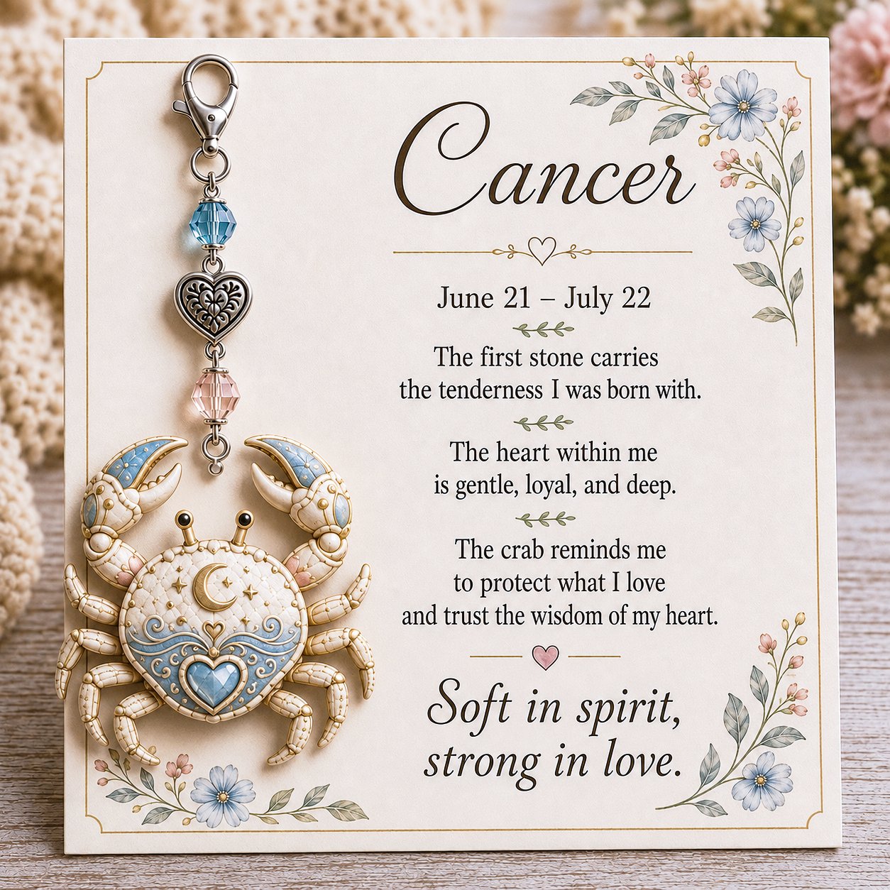 🌙💎 Un petit bijou fait spécialement pour elle — Carte souvenir Pierre de Naissance du Zodiaque