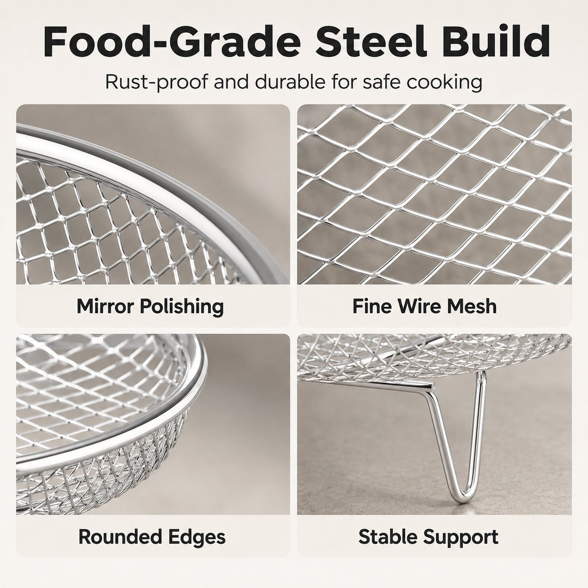 🔥🥘 Grille en acier inoxydable pour friteuse à air – Croustillant sans effort