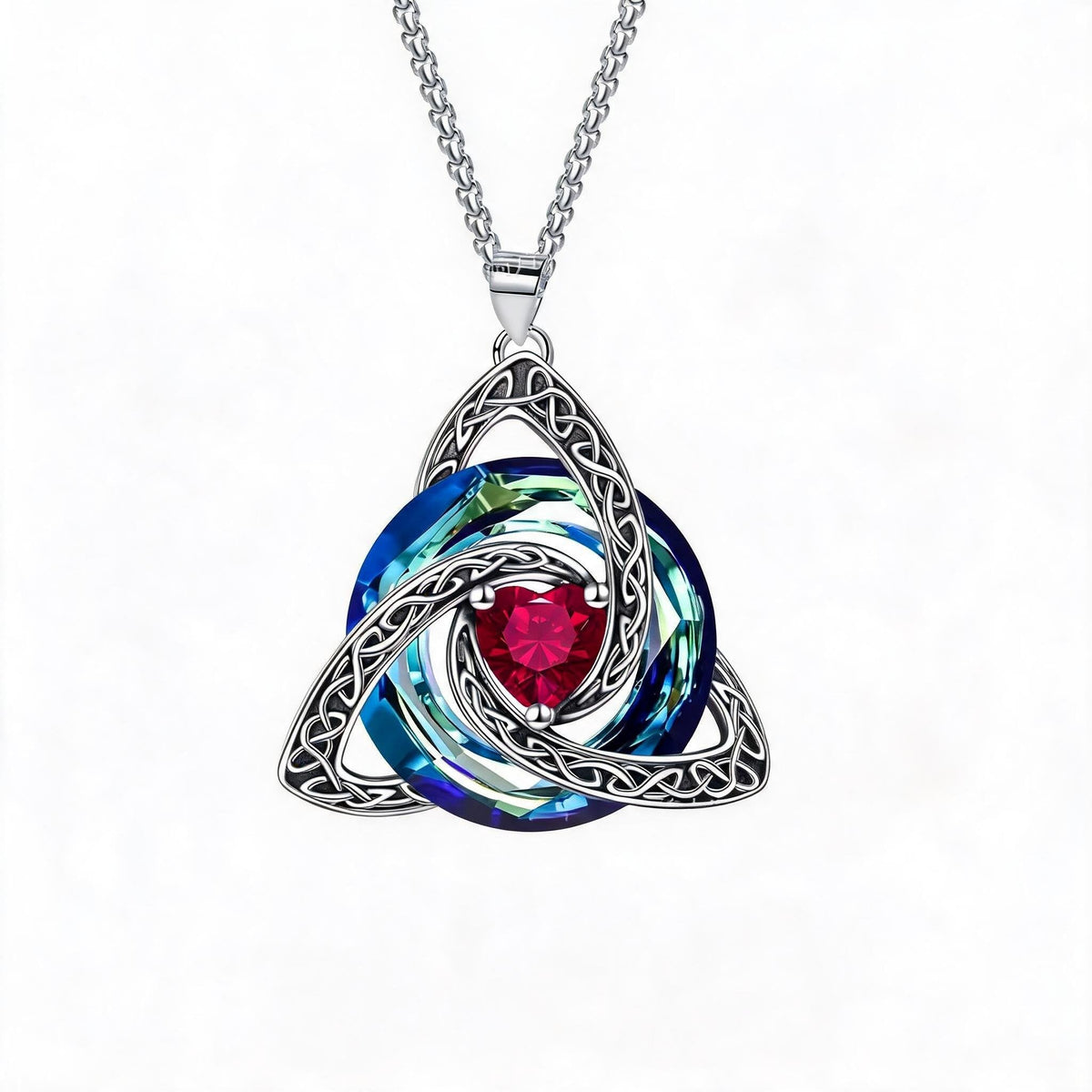 ✨Collier Trinité celtique avec pierre de naissance--un symbole de foi, d'amour et d'unité à porter au quotidien