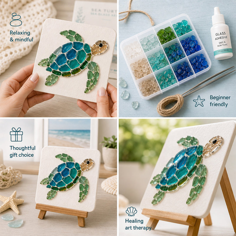 🌊✨ Kit d'art DIY sur le thème de l'océan – Créez un chef-d'œuvre en mosaïque époustouflant