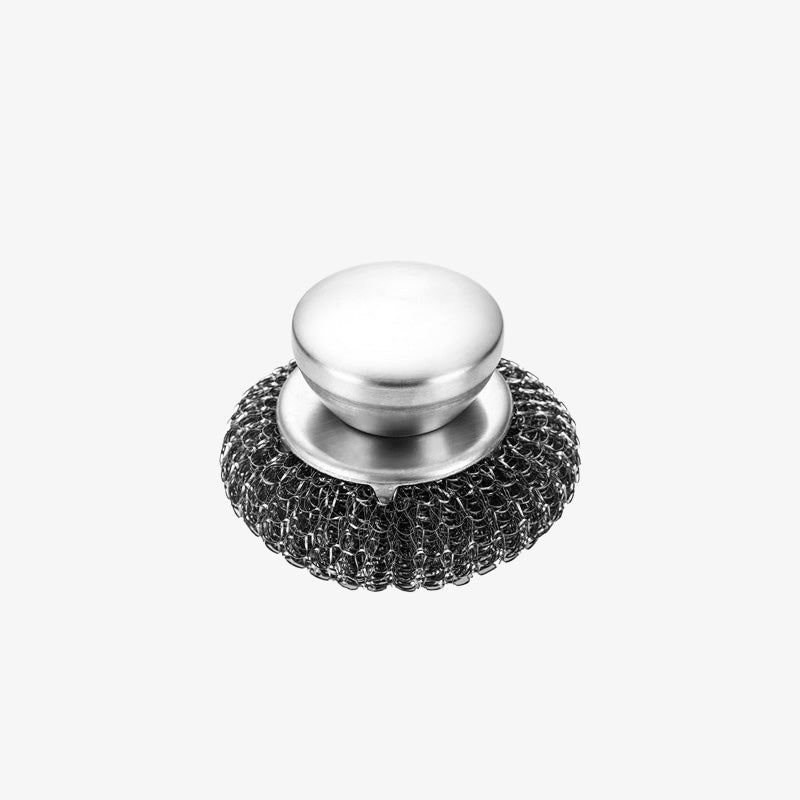 🧽🍳 Brosse à récurer les casseroles avec manche — Grattoir en fil d'acier pour venir à bout des saletés tenaces en cuisine