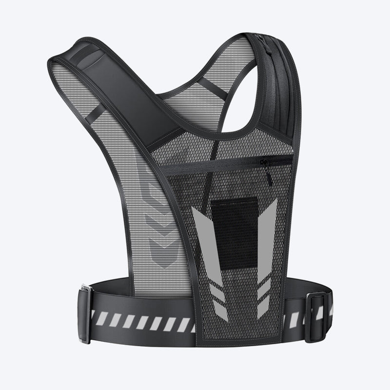 🏃Gilet de course « mains libres » — Rangement pour gourde et téléphone, et éléments réfléchissants pour la sécurité