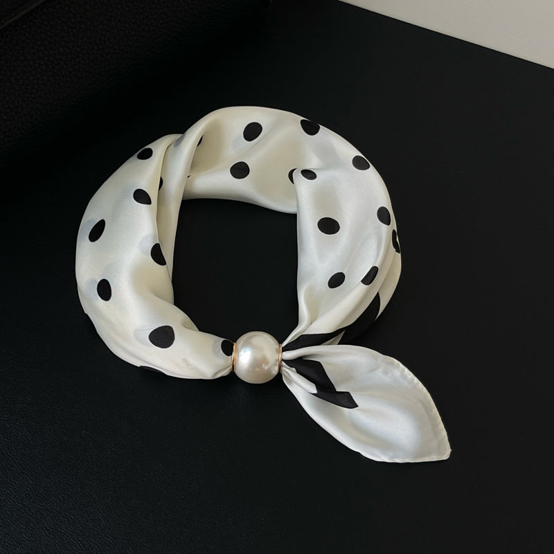 🤍 Collier foulard en perles avec fermoir magnétique - Un style instantané en quelques secondes ! ✨📦