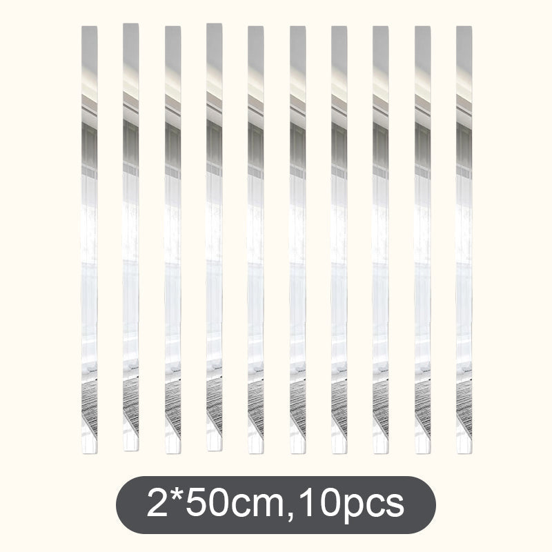 ✨ Stickers muraux miroir en bande longue : Décoration réfléchissante moderne à décoller et à coller ! 🪞
