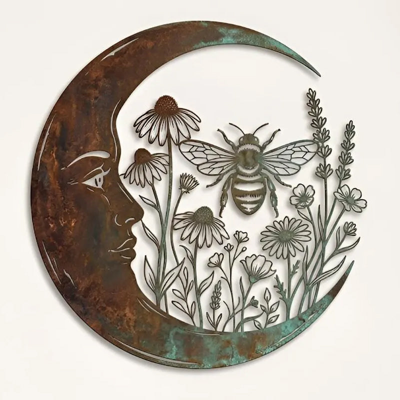 🌙🐝 Décoration Murale Lune & Abeille — Apportez une touche féérique et poétique à vos espaces ! ✨
