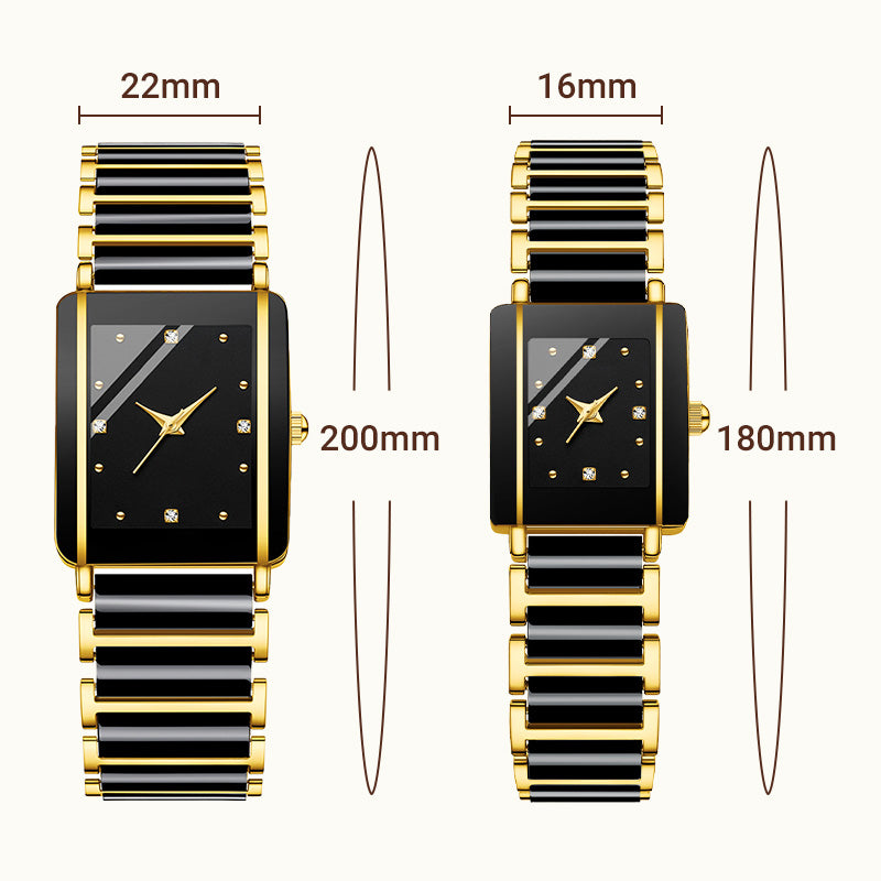 ⌚ Montre à quartz carrée en céramique tendance