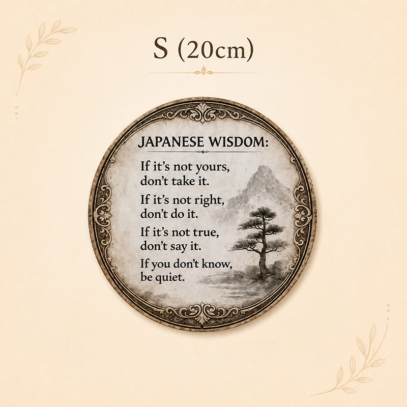 🍂 Panneau vintage avec citation de sagesse orientale