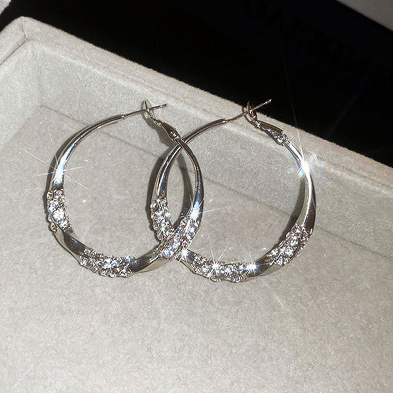 🌸Round earrings with zirconia✨