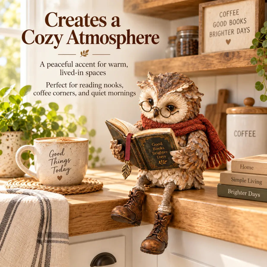 🦉📚 Figurine Chouette Lectrice--un petit compagnon pour chaque moment de lecture tranquille