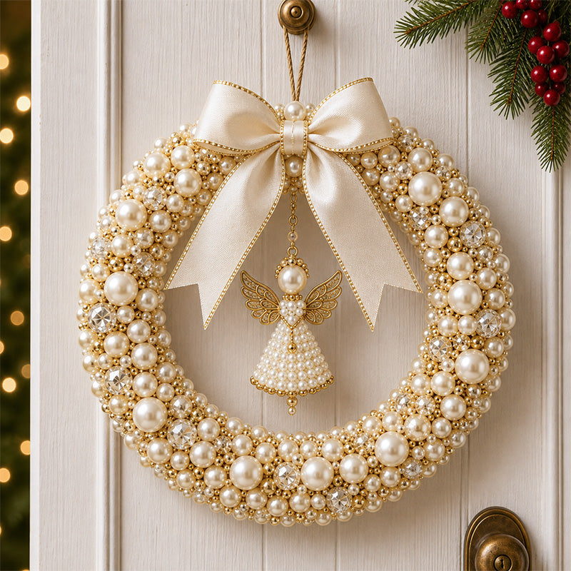 🎄✨ Kit DIY pour une couronne de Noël en perles – Décoration de porte de Noël faite main avec des perles 💎🎀