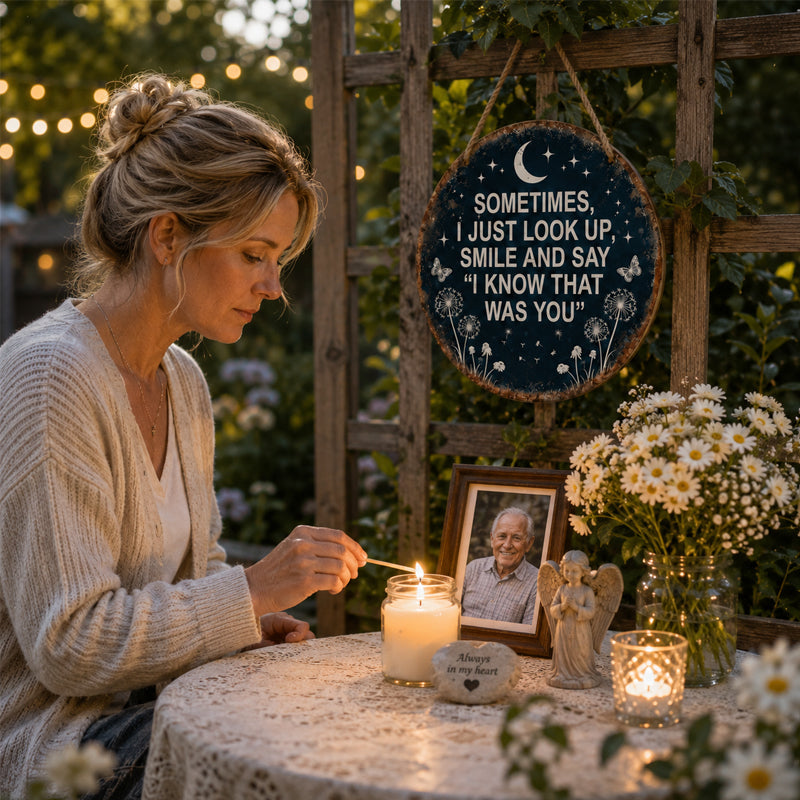 🌙 Plaque de Jardin Commémorative "Je Sais Que C'était Toi" — Un Doux Réconfort pour l'Âme 🦋