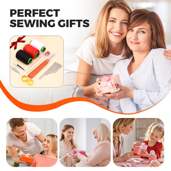 🧵🔥Kit de Couture 37 Pièces Amélioré – Aiguilles Renforcées & Grand Œil pour Seniors ! ✨