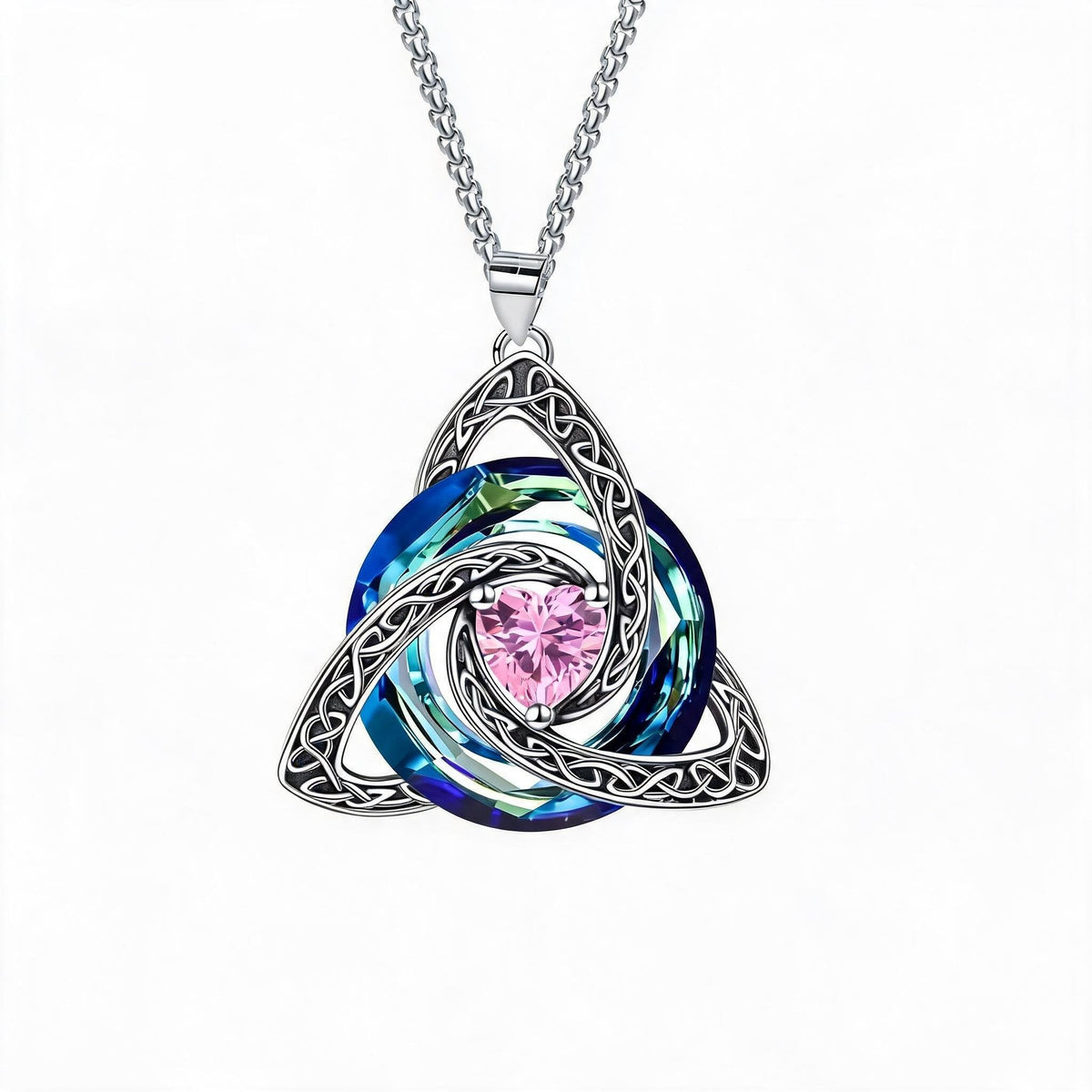 ✨Collier Trinité celtique avec pierre de naissance--un symbole de foi, d'amour et d'unité à porter au quotidien