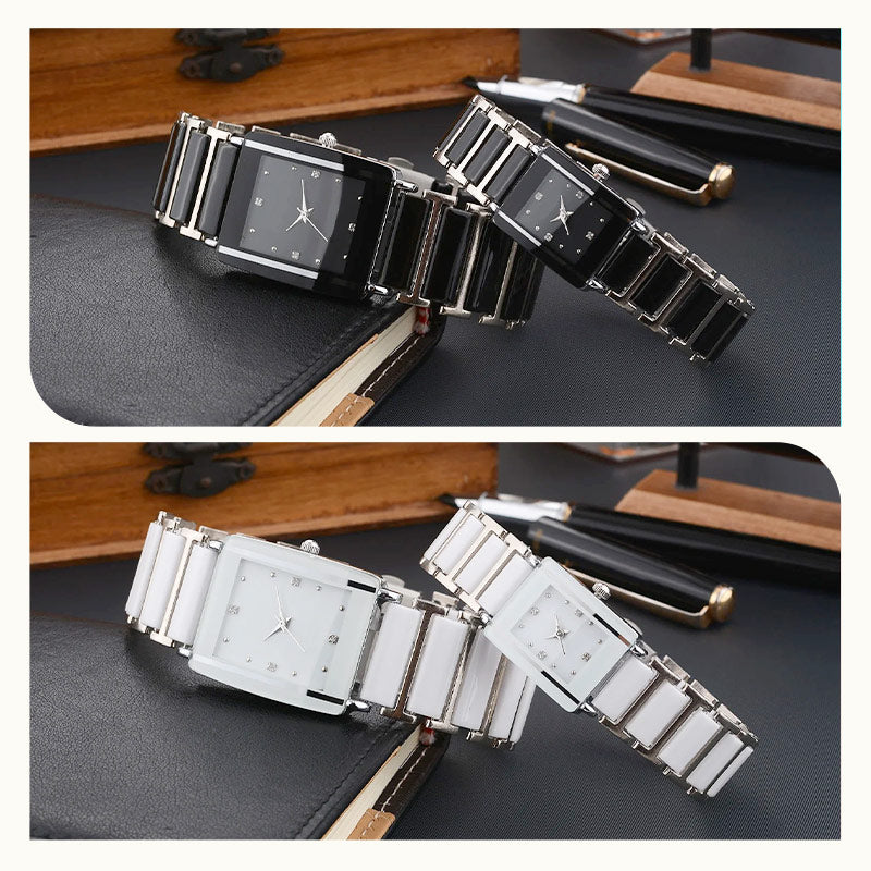⌚ Montre à quartz carrée en céramique tendance