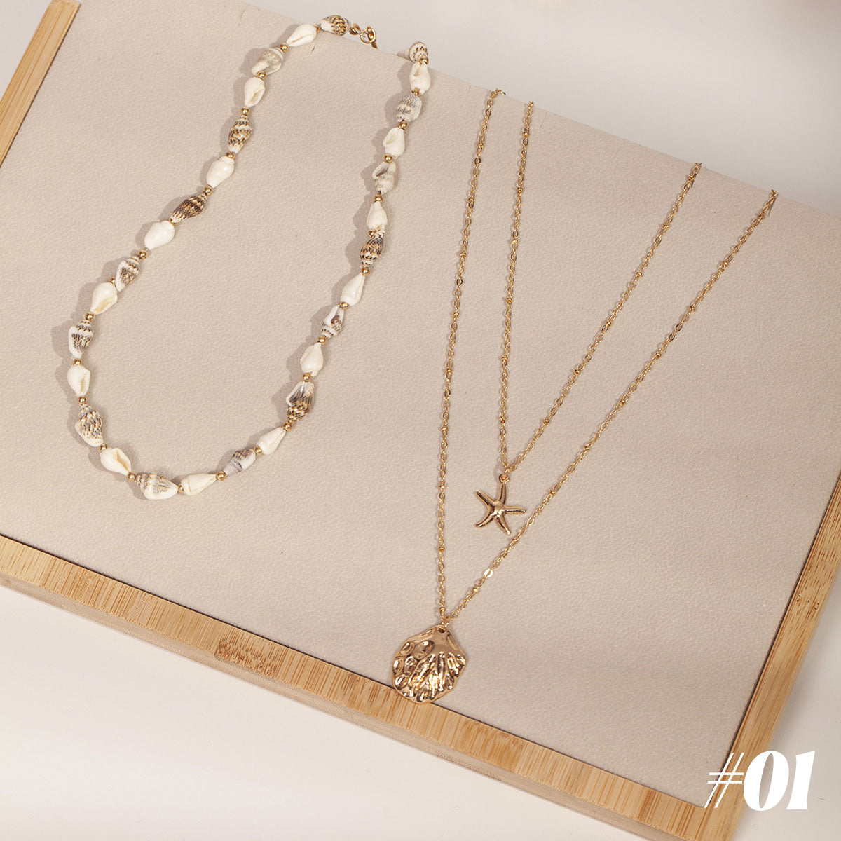 🌊Collier marin avec coquillage et étoile de mer🐚