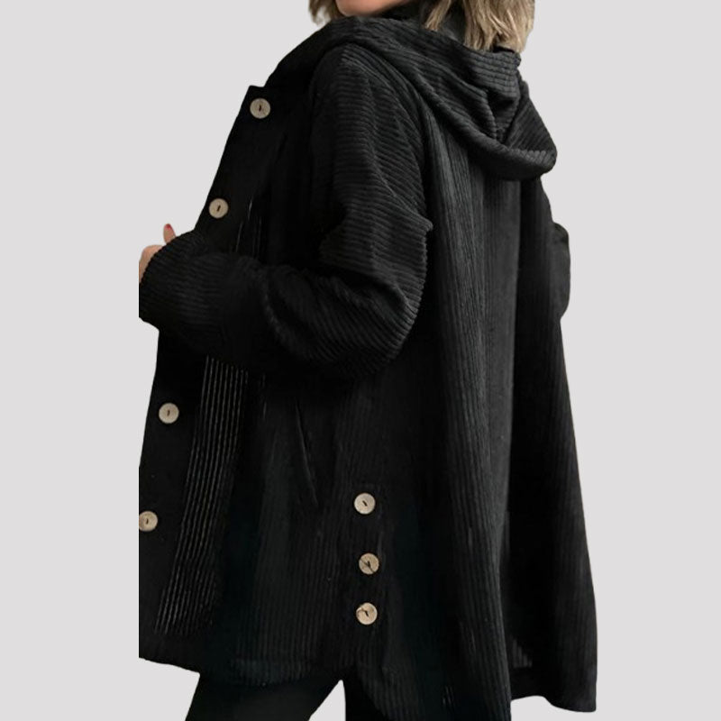 🍂 Veste velours informelle à capuche pour l'automne 🧥