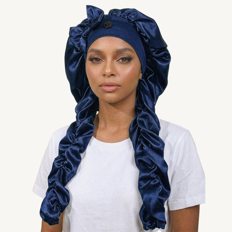 ✨Bonnet de nuit en soie antidérapant avec nœud papillon❤️Parfait pour une bonne nuit de sommeil
