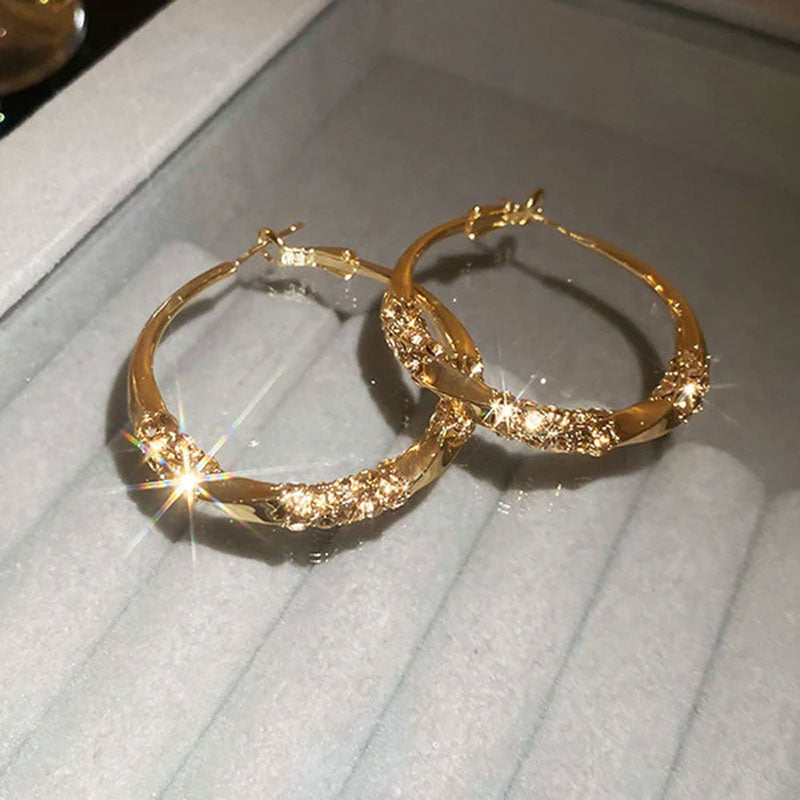 🌸Round earrings with zirconia✨