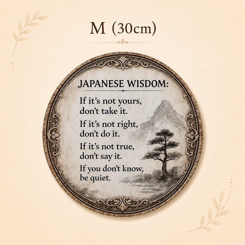 🍂 Panneau vintage avec citation de sagesse orientale