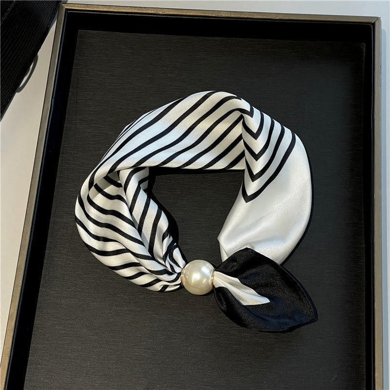 🤍 Collier foulard en perles avec fermoir magnétique - Un style instantané en quelques secondes ! ✨📦