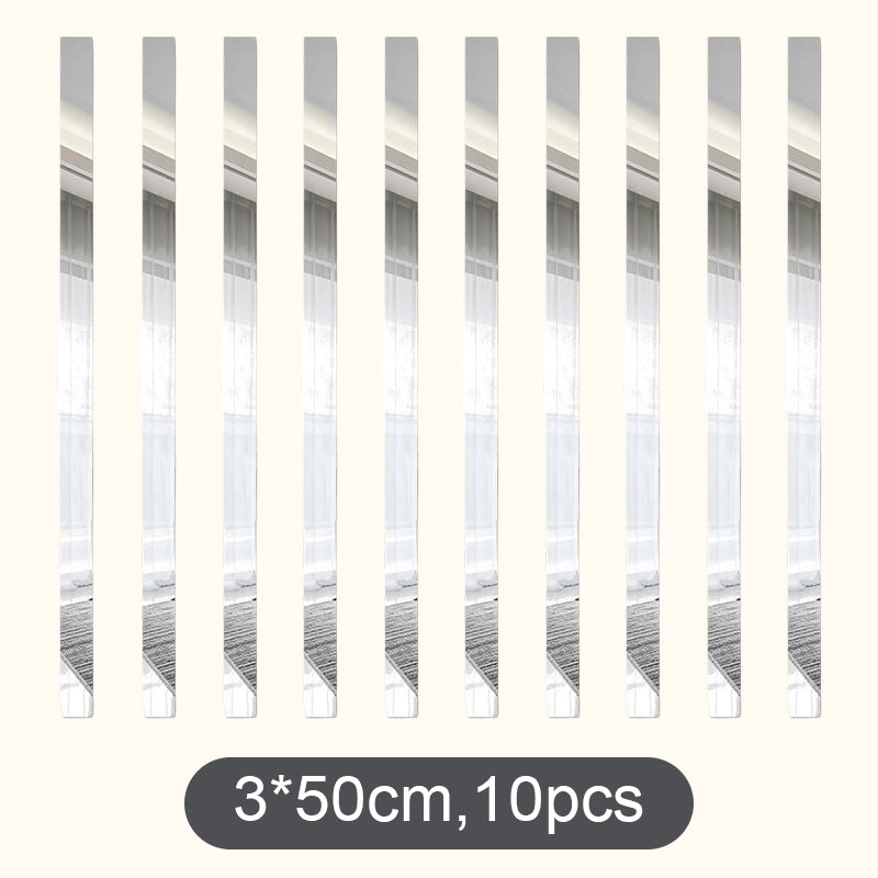 ✨ Stickers muraux miroir en bande longue : Décoration réfléchissante moderne à décoller et à coller ! 🪞