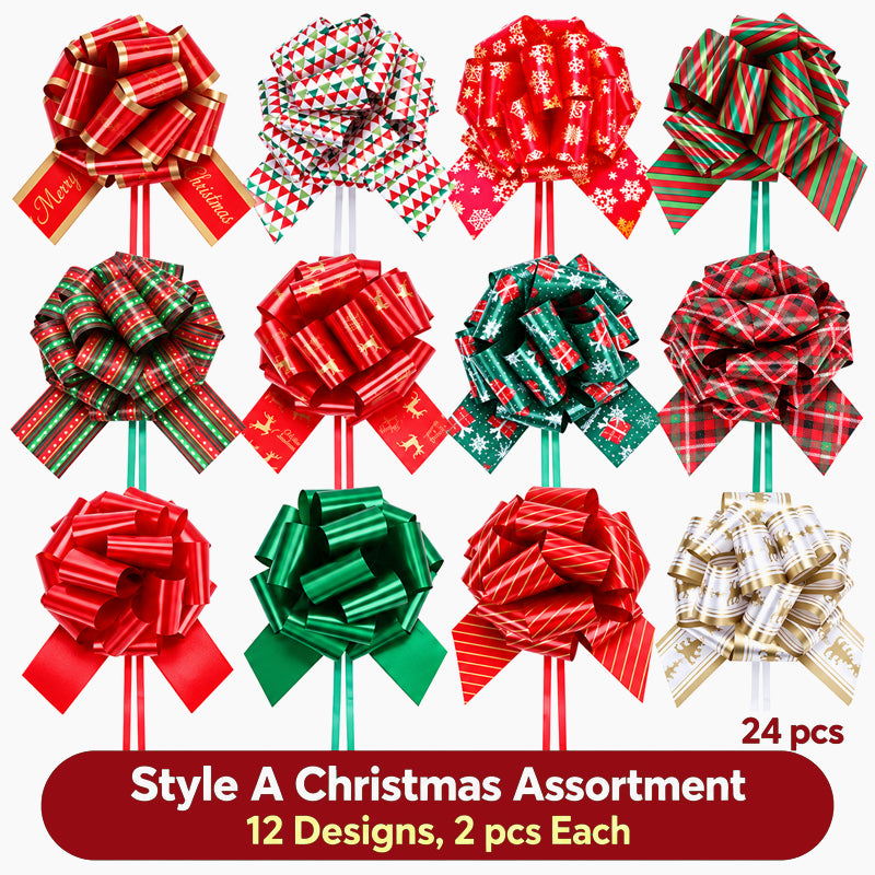 🎀 Nœuds décoratifs de Noël à tirer – Tirez une fois, obtenez un nœud parfait, la touche festive idéale pour vos cadeaux 🎁