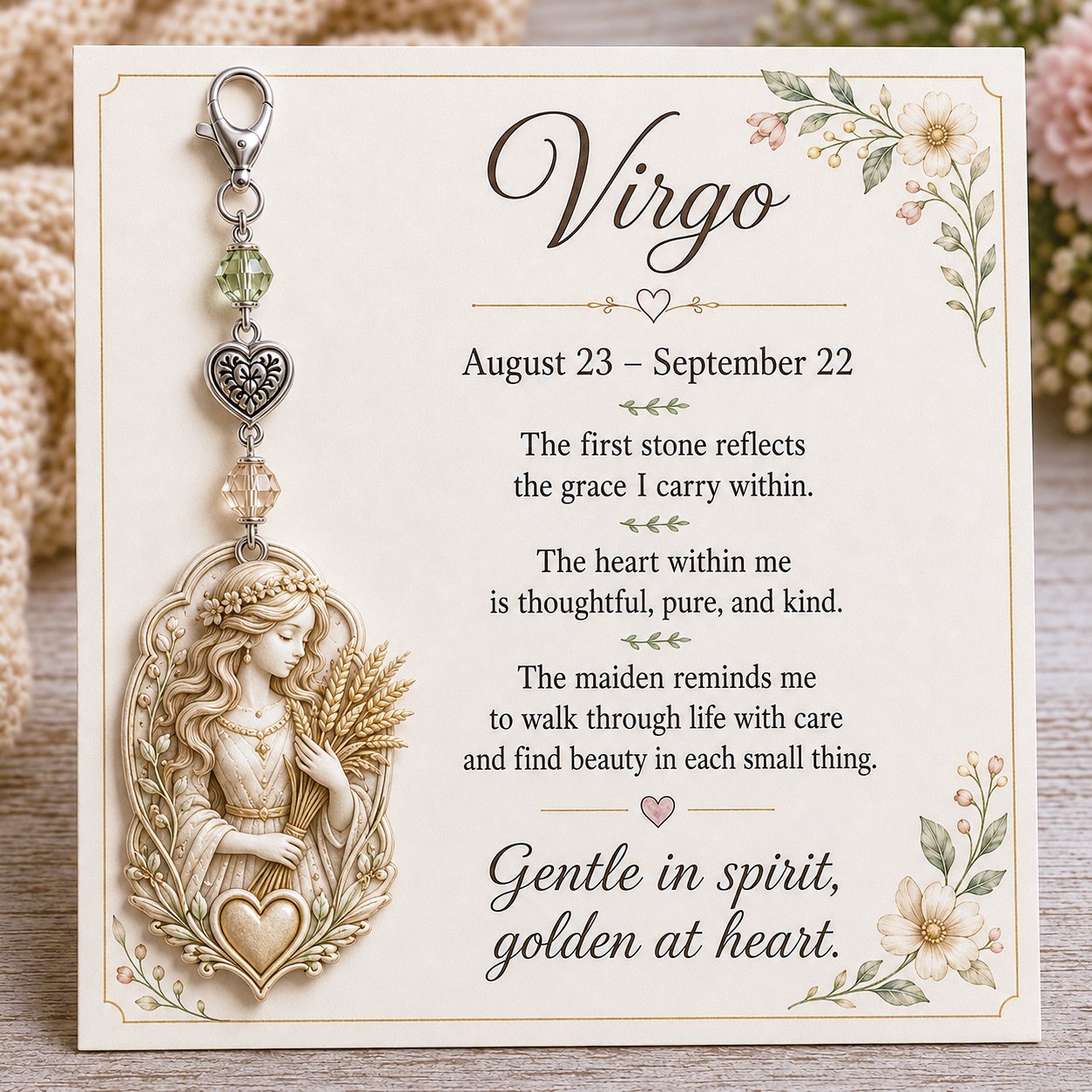🌙💎 Un petit bijou fait spécialement pour elle — Carte souvenir Pierre de Naissance du Zodiaque