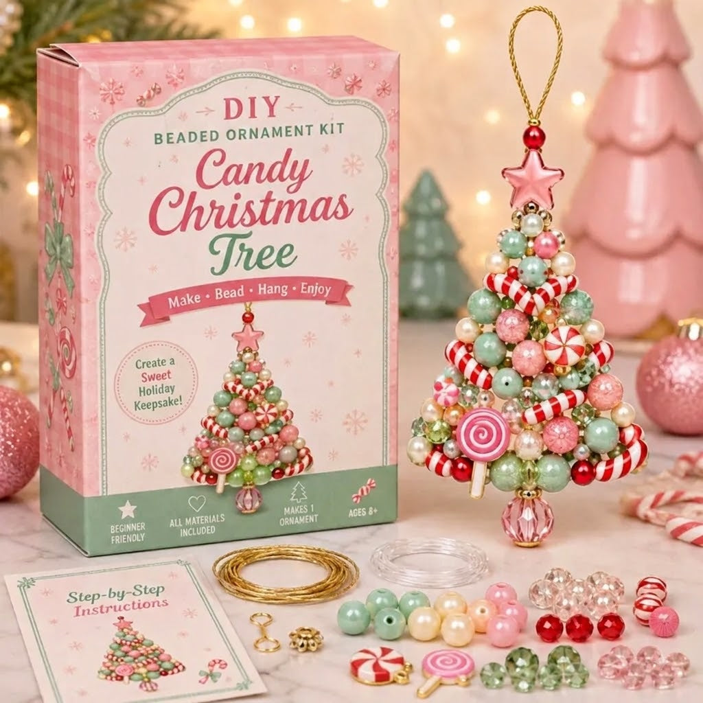 🎄 Kit de décoration de sapin de Noël en perles à faire soi-même - Créez votre propre souvenir étincelant des fêtes ! ✨💎