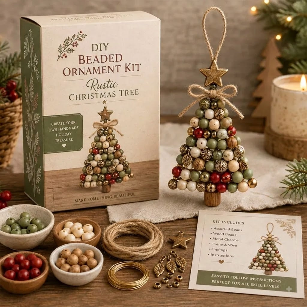 🎄 Kit de décoration de sapin de Noël en perles à faire soi-même - Créez votre propre souvenir étincelant des fêtes ! ✨💎