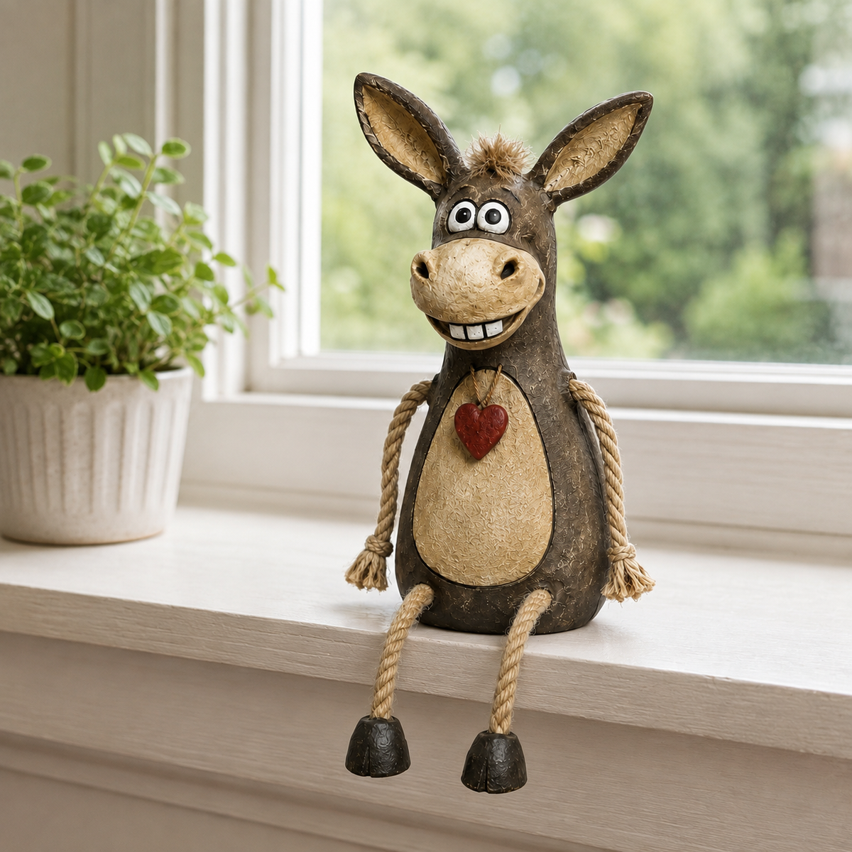 🫏🤎 Statuette d'Âne Rustique — des pattes suspendues pleines de malice pour un sourire au quotidien