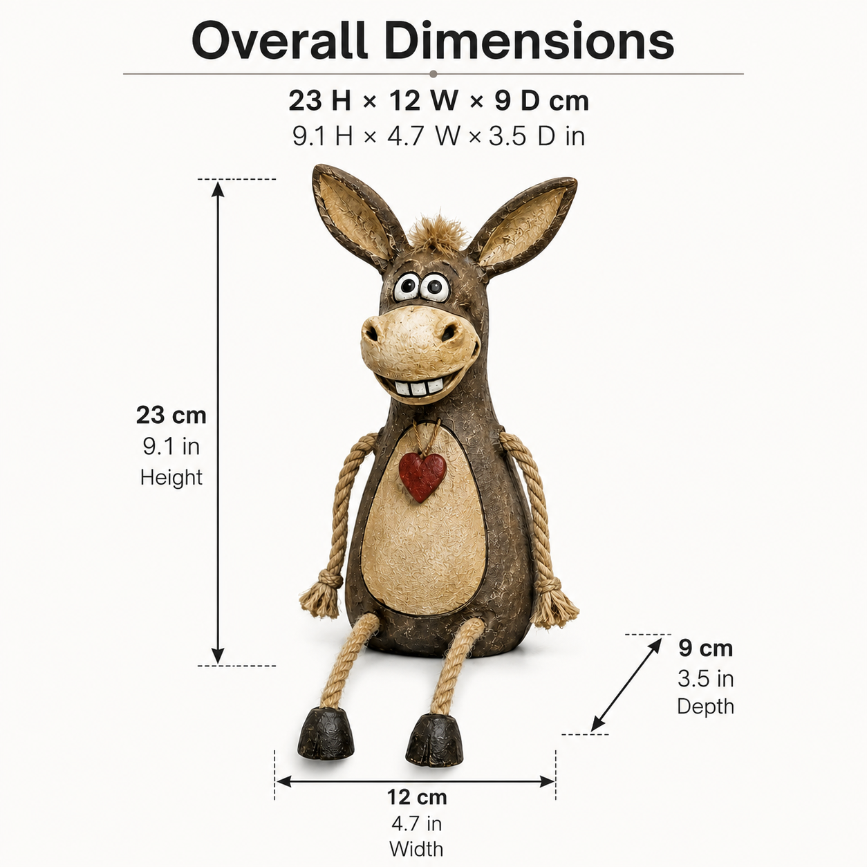 🫏🤎 Statuette d'Âne Rustique — des pattes suspendues pleines de malice pour un sourire au quotidien