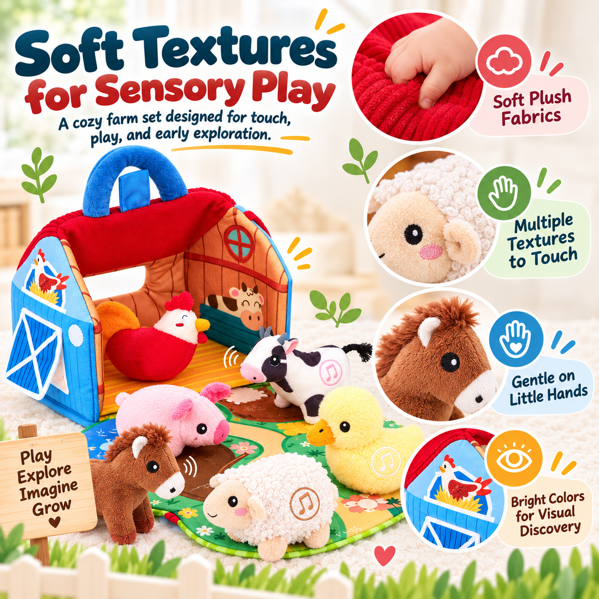 🏠Ferme interactive en peluche – Un petit monde à explorer, encore et encore✨