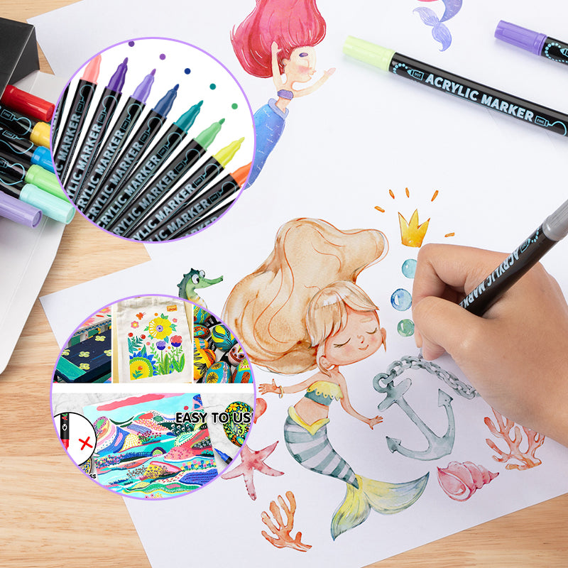 🌈Marqueur acrylique à double pointe